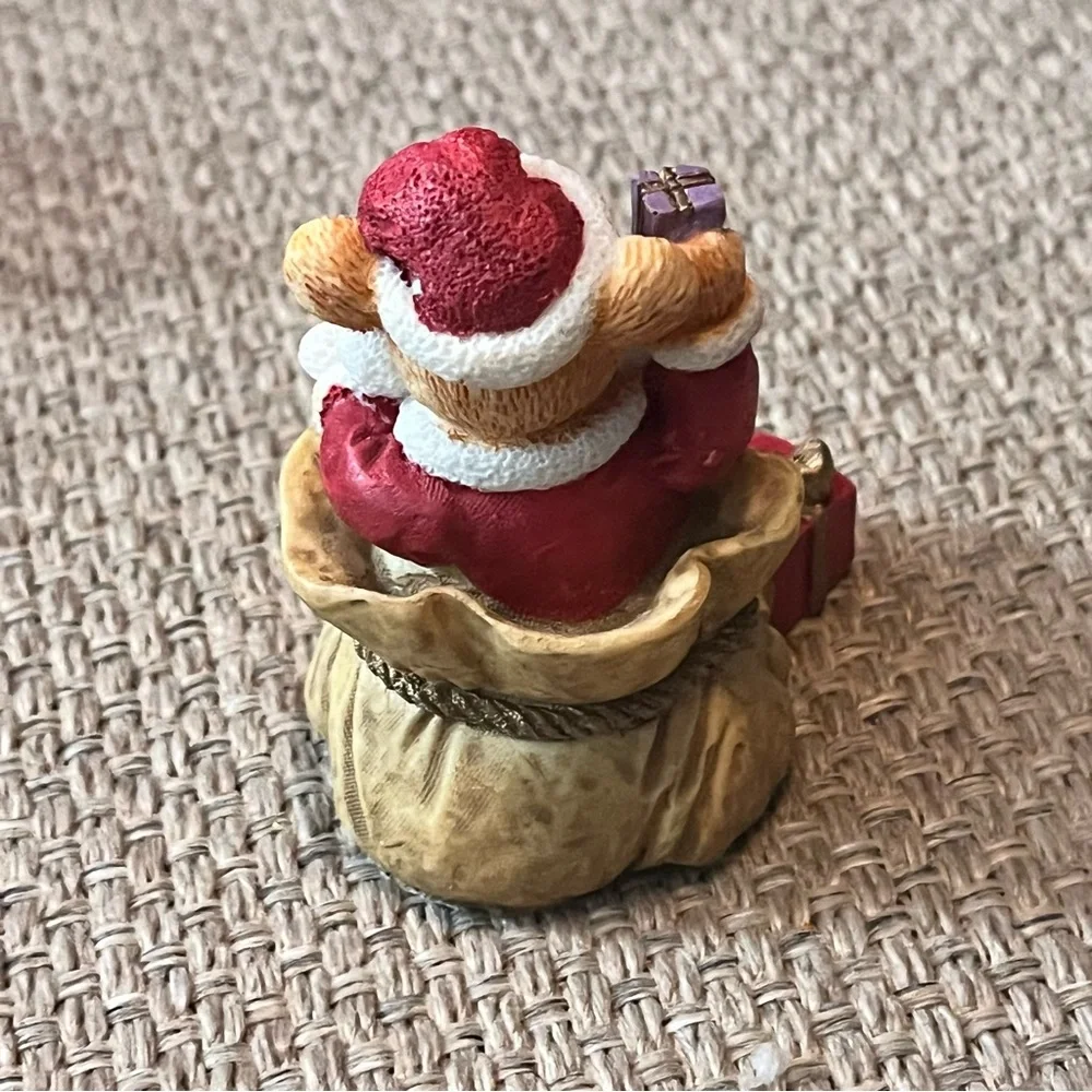 Vintage Christmas Figurine Bear Sack of Toys Cute Classic Traditional Holiday